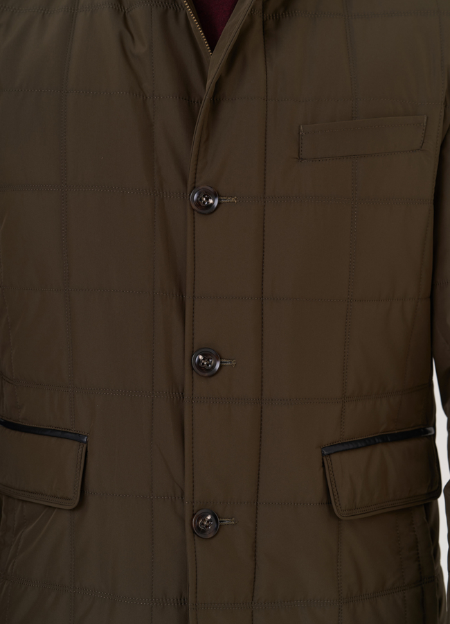 Мужская стеганая куртка цвета хаки модель № 26914 универмаг малина