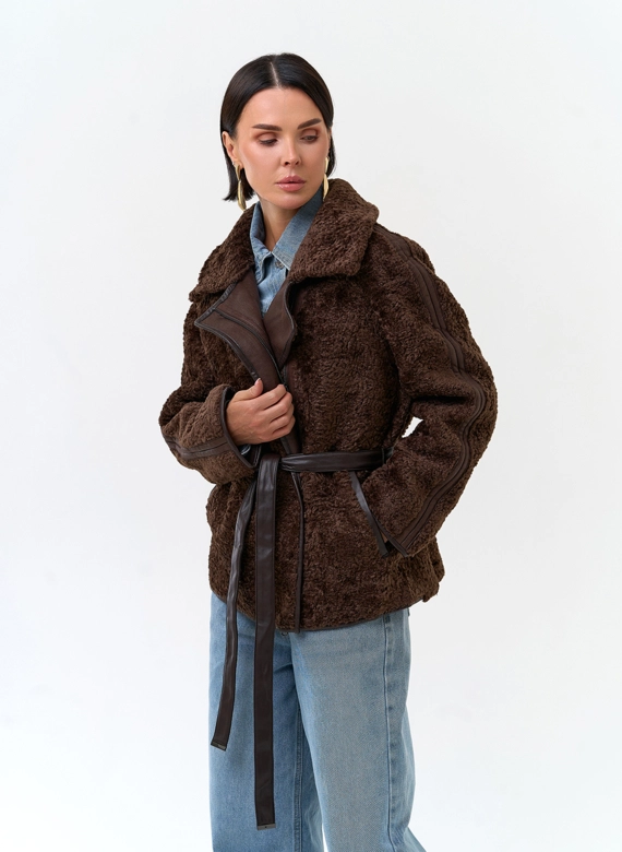Женская дубленка из экокожи