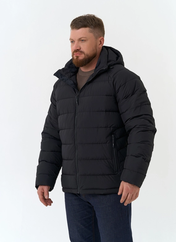 Мужской пуховик с капюшоном  фото
