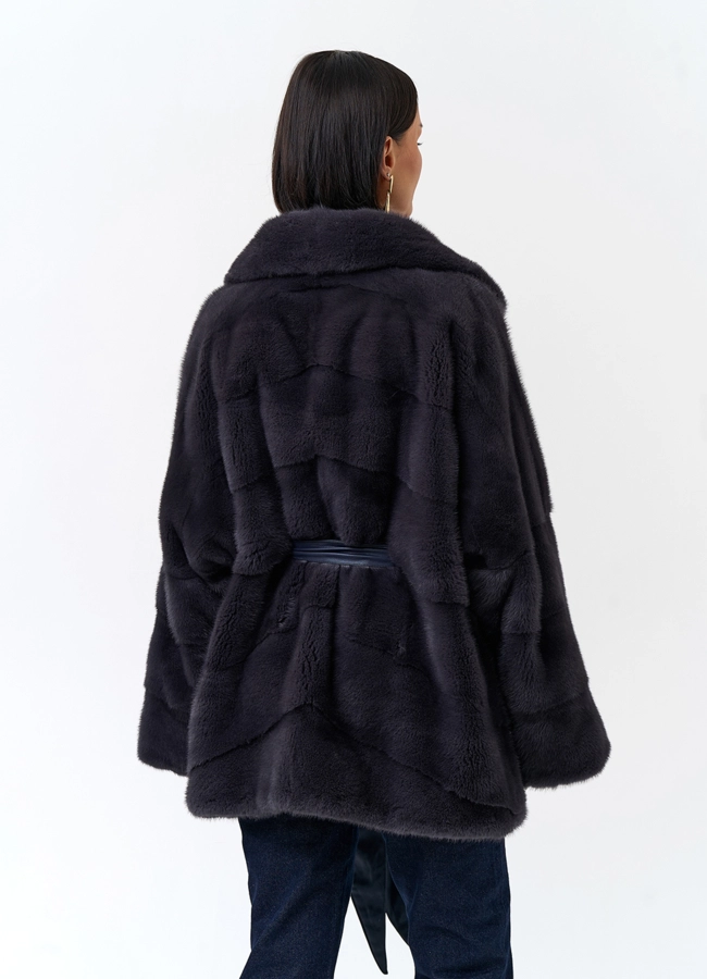 Шуба из меха норки с английским воротником модель № 33698 в кредит