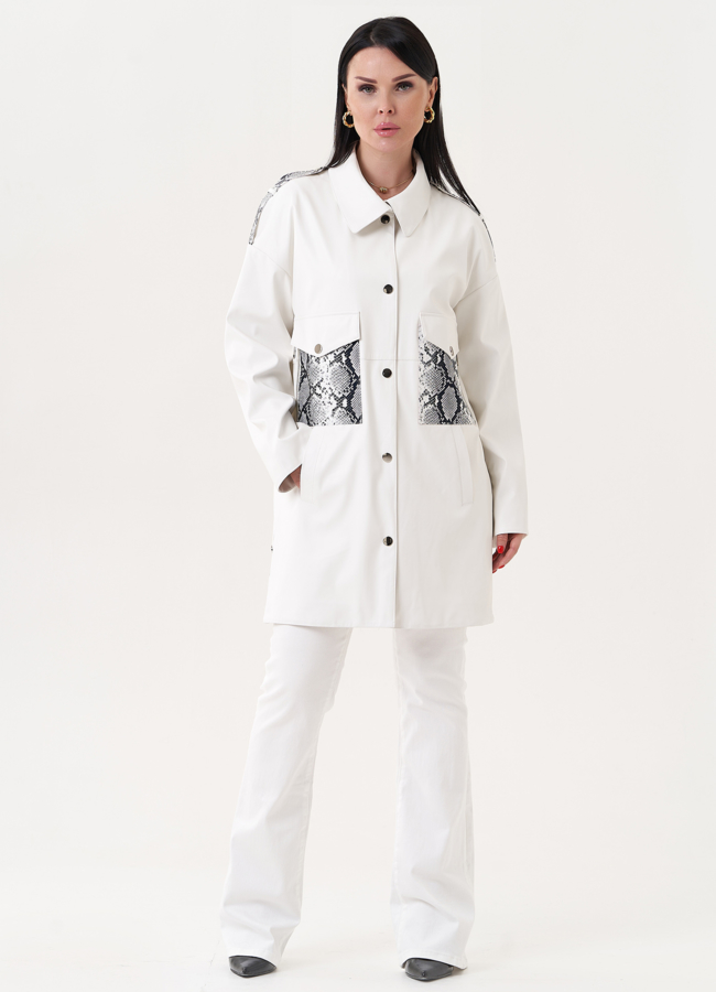 фото Жакет-рубашка с анималистичными вставками модель № 27162