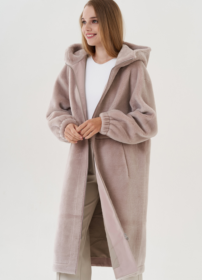 Пальто женское с капюшоном  модель № 25685 в рассрочку