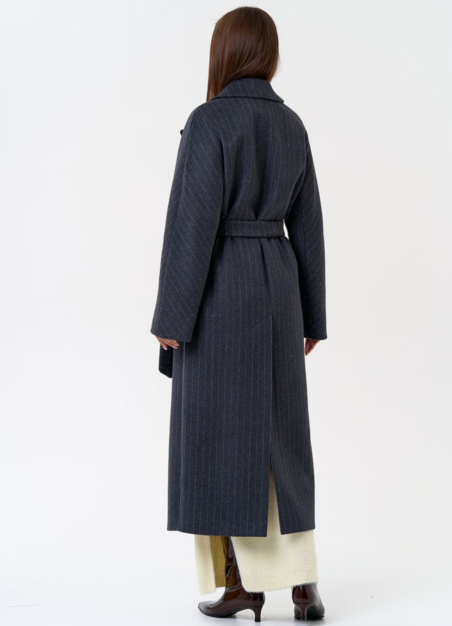 Женское длинное пальто с поясом модель № 31333 в рассрочку