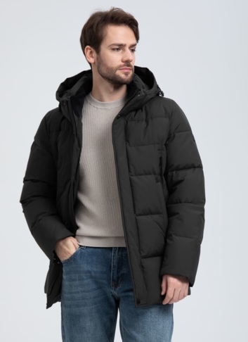 Мужской пуховик с капюшоном 