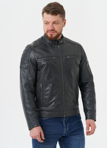 Мужская "мото" куртка из натуральной кожи