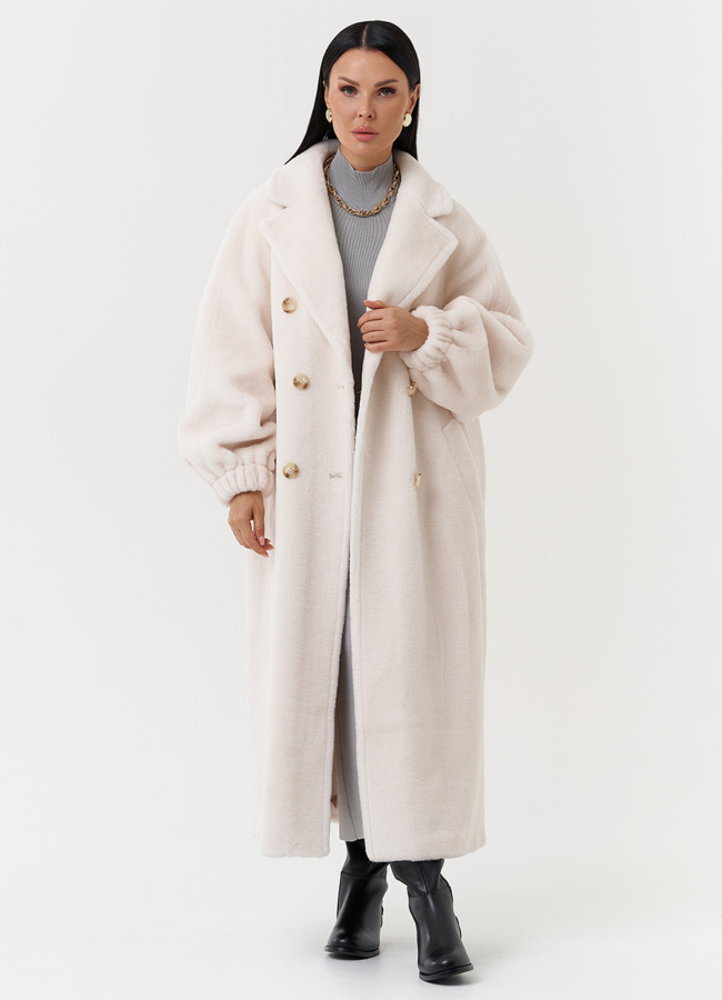 Двубортное пальто из шерсти модель № 28540 в рассрочку