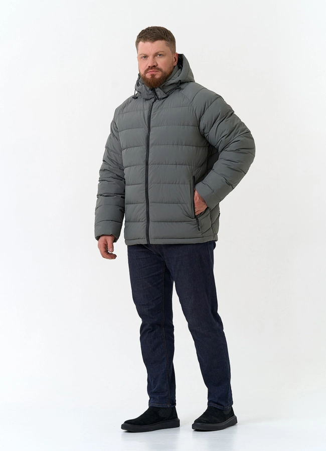 Мужской пуховик с капюшоном  модель № 34060 в рассрочку фото