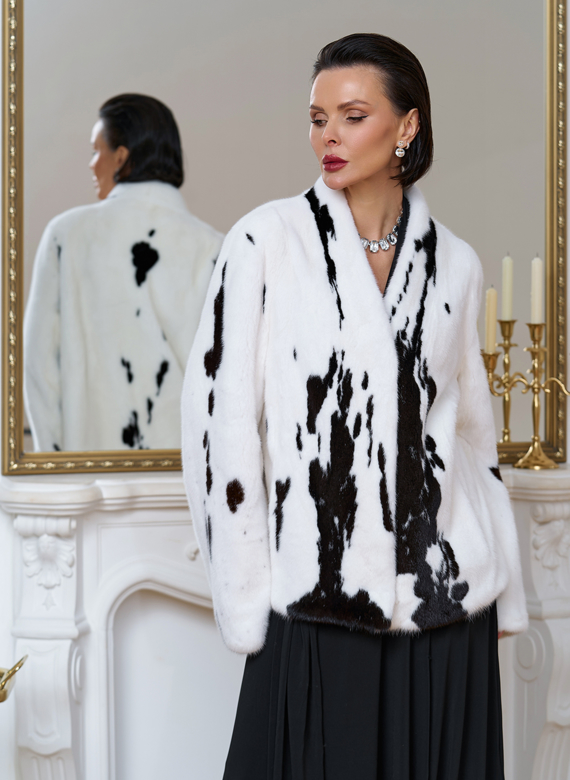 Жакет из меха норки в расцветке "ягуар"