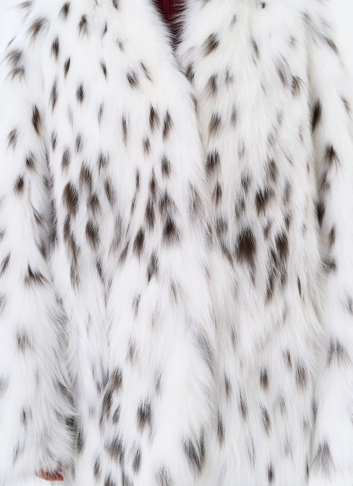 Шуба из лисы с инкрустацией под рысь