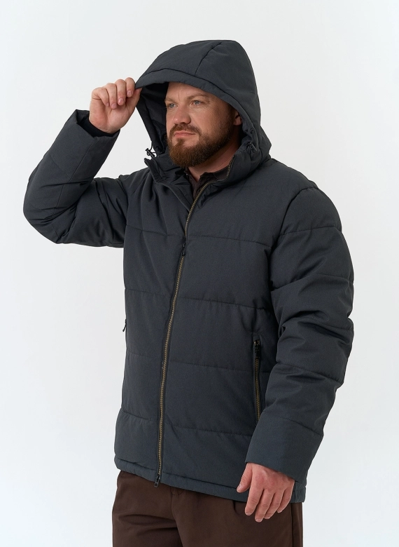 Мужской пуховик с капюшоном фото