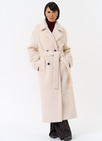 Утепленное женское пальто с английским воротником 