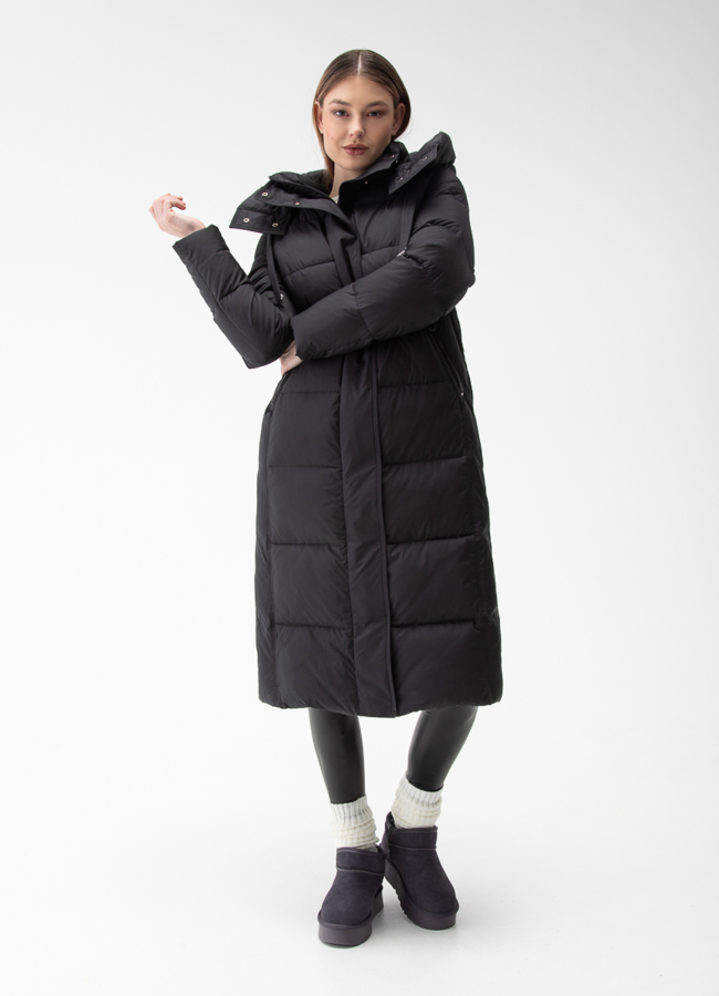 фото Женский пуховик с капюшоном  модель № 28383